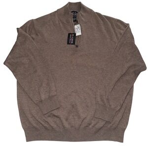 JO S A BANK Signature Collection Oatmeal 100% Pima Cotton 1/4 Zip Sweater XL